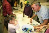 Sorting the glass for the floor